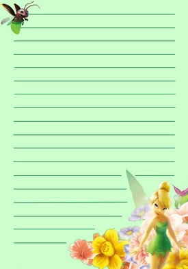 papier a lettre fee clochette